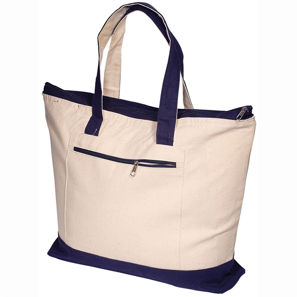 Zippered Cotton Boat Tote - Image 10