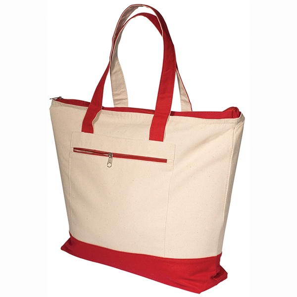 Zippered Cotton Boat Tote - Image 12