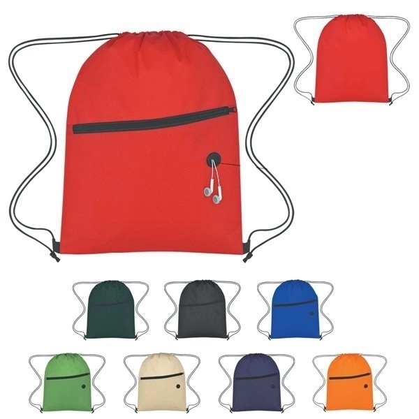 Hit Sports Drawstring backpack bag With Front Zipper