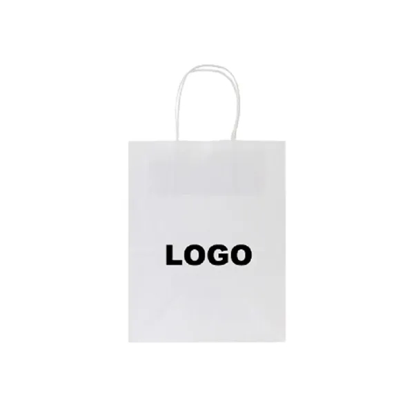 White Kraft Shopping Bag (8"x4.75"x10.25")