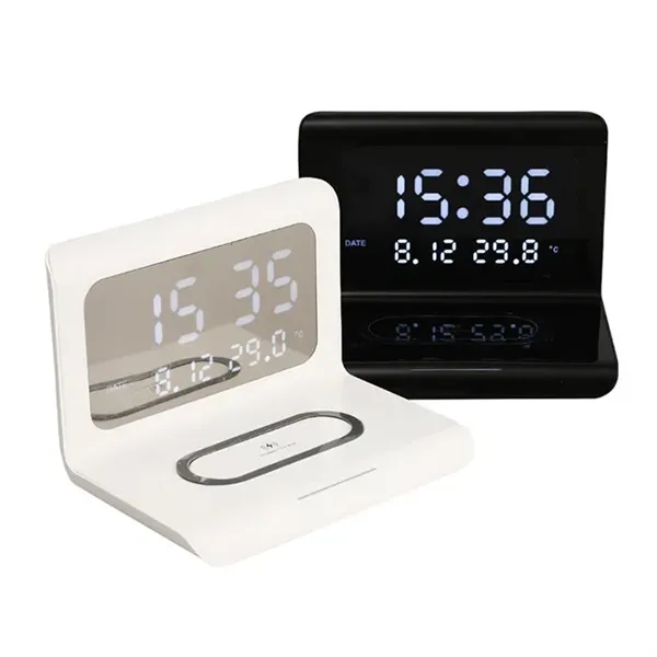Digital Alarm Clock with Wireless Charger - Image 2