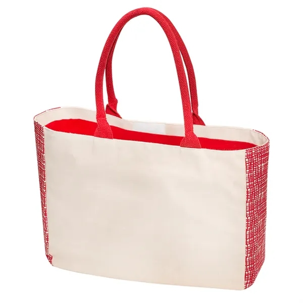 Canvas Tote with Gusset Accents - Image 9