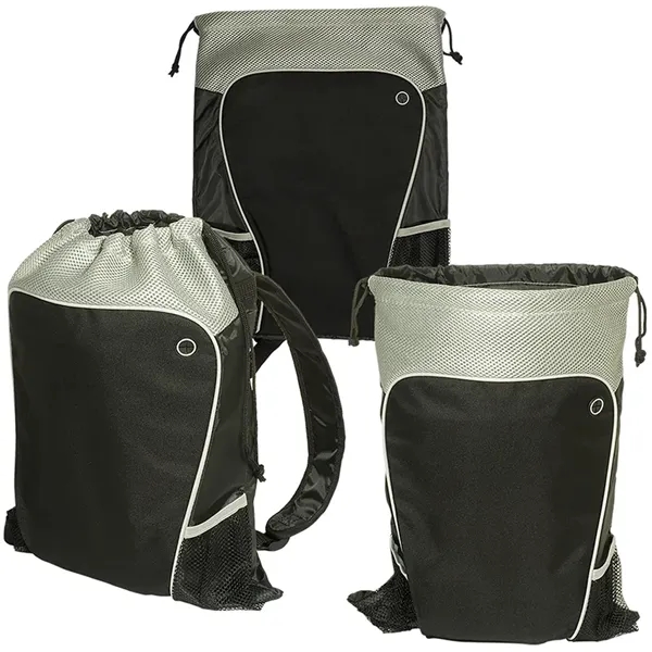 Hiker's Two-Tone Drawstring Backpack - Image 3