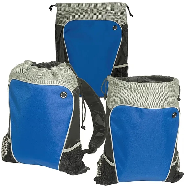 Hiker's Two-Tone Drawstring Backpack - Image 4