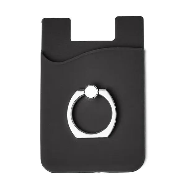 Silicone Card Holder with Metal Ring Phone Stand - Image 10