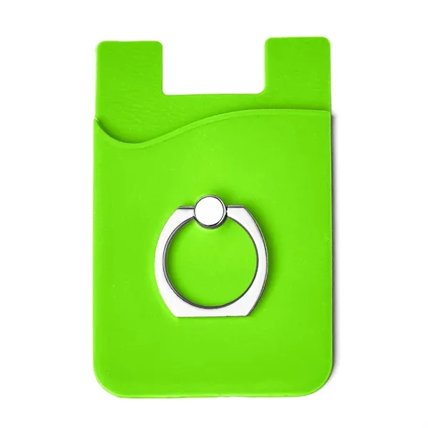 Silicone Card Holder with Metal Ring Phone Stand - Image 12