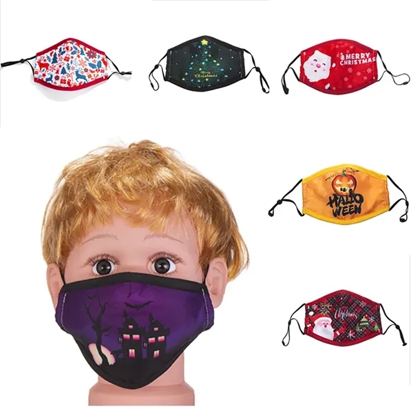 Adjustable Child Christmas Cotton Mask - Image 1