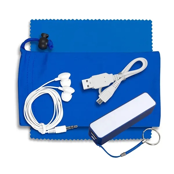 Mobile Tech Power Bank Accessory Kit with Earbuds in Pouch - Image 10