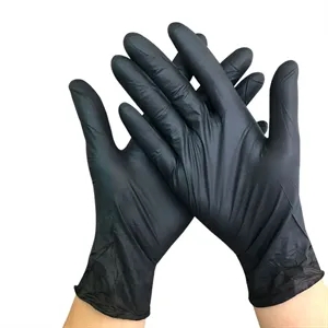 Black Color Nitrile Gloves