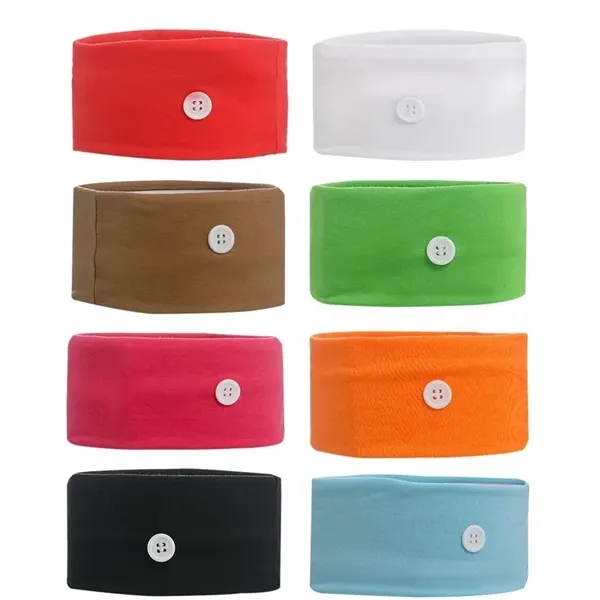Polyester Button Headband - Image 1