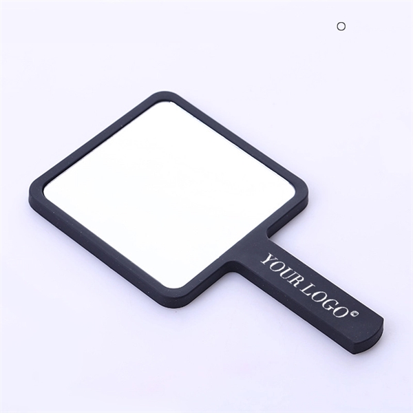 3.5" Square Frame Custom Logo Hand Held Mirror With Handle - Image 1