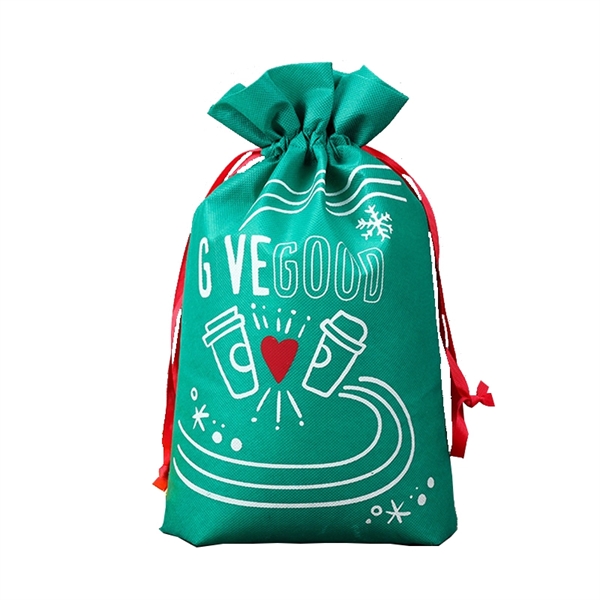 Nonwoven Draw String Christmas Party Gift Bags - Image 2