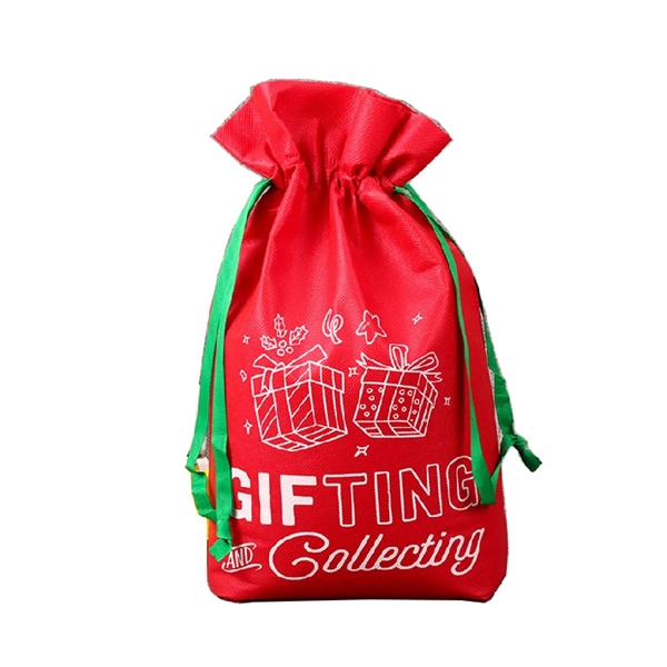 Nonwoven Draw String Christmas Party Gift Bags - Image 3