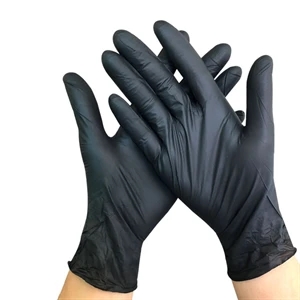 Protective Nitrile Gloves Black Extra Thick