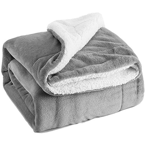 Custom Label Sherpa Fleece Blanket Throw Multiple Size/Color - Image 2