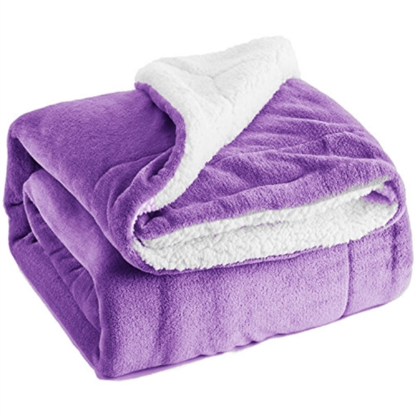 Custom Label Sherpa Fleece Blanket Throw Multiple Size/Color - Image 6