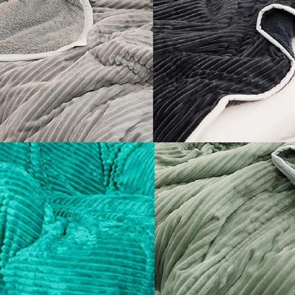 Custom Label 3-Layered Flannel Fleece Blanket Sofa Throw Bla - Image 2