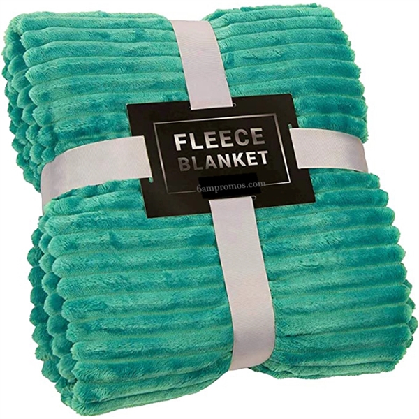 Custom Label 3-Layered Flannel Fleece Blanket Sofa Throw Bla - Image 3
