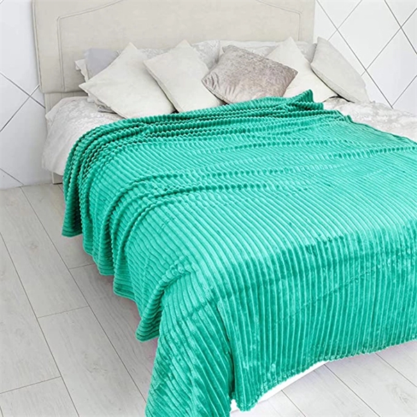 Custom Label 3-Layered Flannel Fleece Blanket Sofa Throw Bla - Image 4