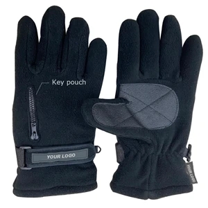 Custom Logo Imprinted Fleece Gloves With Key Pouch
