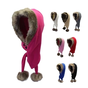 Custom Label Unisex Thermal Plush Fleece Neck Warming Beanie