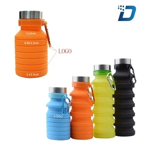 550ML/18 oz Telescopic Silicone Sports Water Bottle