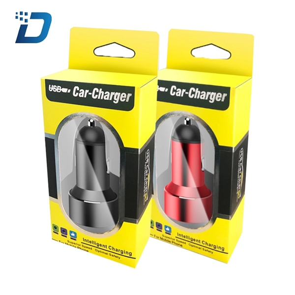 2.4A Dual Port Aluminum USB Car Charger With Voltage Digital - Image 5