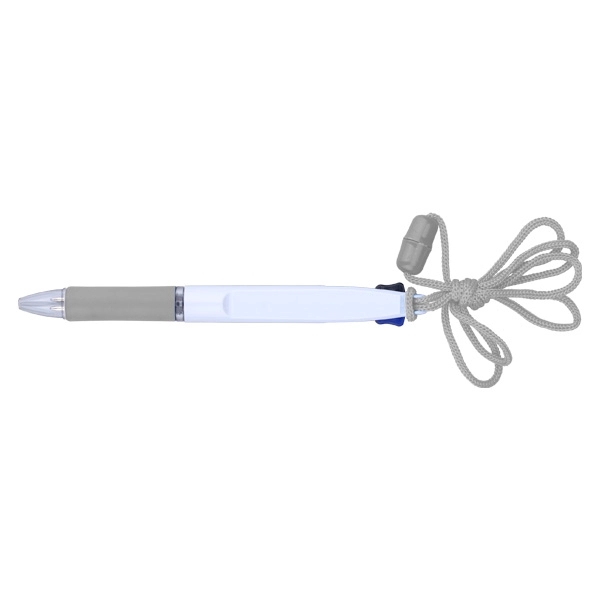 Two-Color Ink Ballpoint Pen With Neck Strap - Image 4
