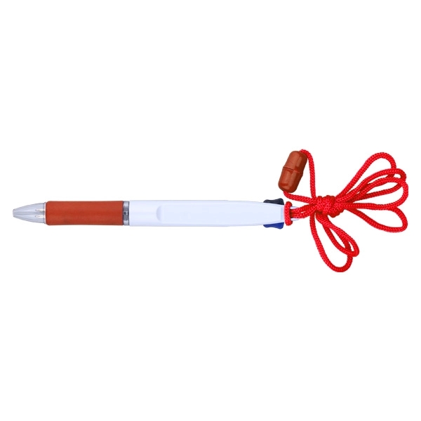 Two-Color Ink Ballpoint Pen With Neck Strap - Image 5