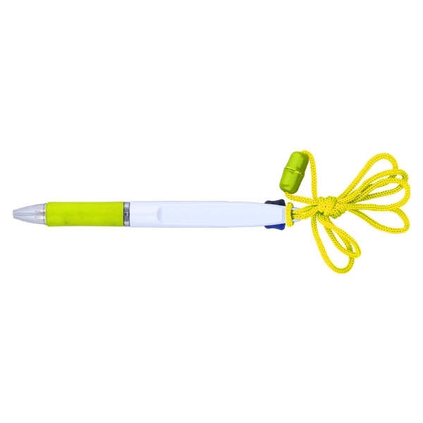 Two-Color Ink Ballpoint Pen With Neck Strap - Image 6