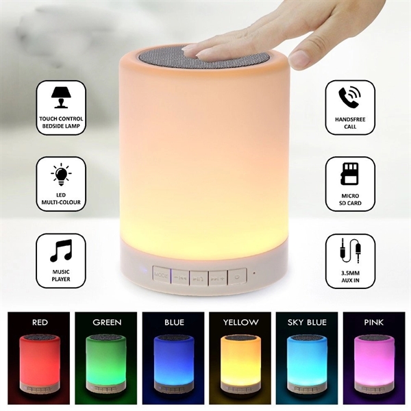 Wireless Bluetooth Speaker Music Player Touch LED Lamp Night