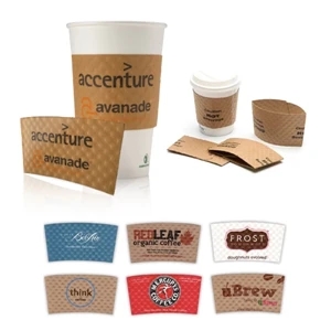 Kraft Paper Cup Sleeve Fits 10-20oz Cup With Texture