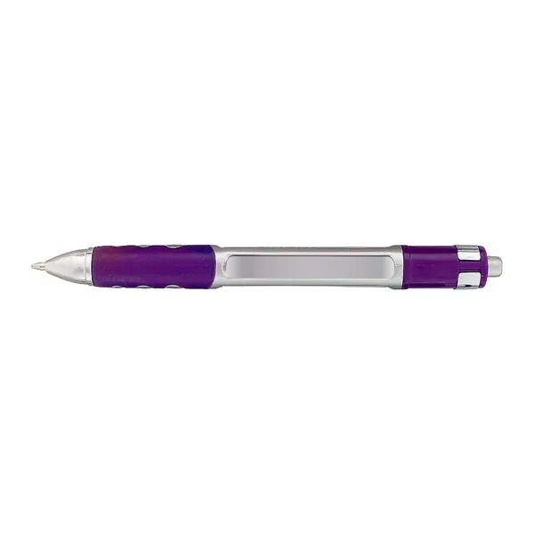 Two-toned plunger pen with colored rubber grip - Image 9