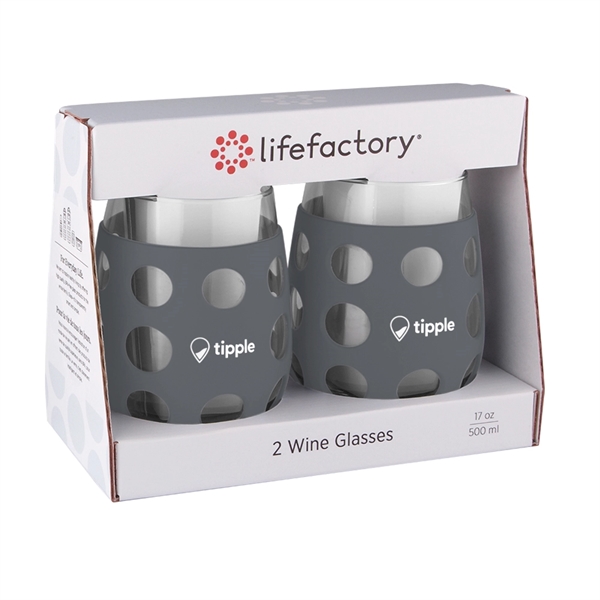 17 oz. lifefactory® Wine Glass with Silicone Sleeve 2 Pack - Image 1