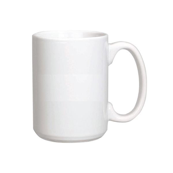 White Ceramic Mug - 15 oz. - Image 2