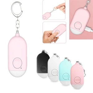 USB Rechargeable Personal Security Alarm Keychain with Light