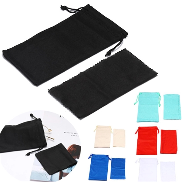 Microfiber Sunglasses Glasses Cleaning Cloth & Storage Pouch