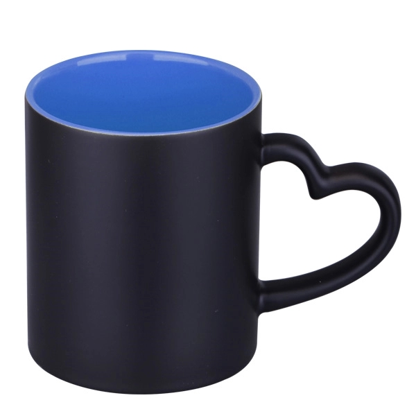 12 Oz. Sublimation Color Changing Coffee Cup w/ Heart Handle - Image 2