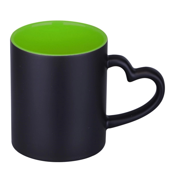 12 Oz. Sublimation Color Changing Coffee Cup w/ Heart Handle - Image 3