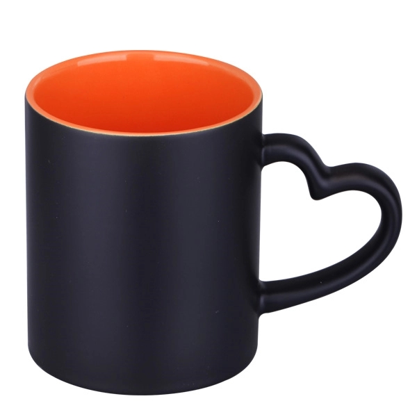 12 Oz. Sublimation Color Changing Coffee Cup w/ Heart Handle - Image 4