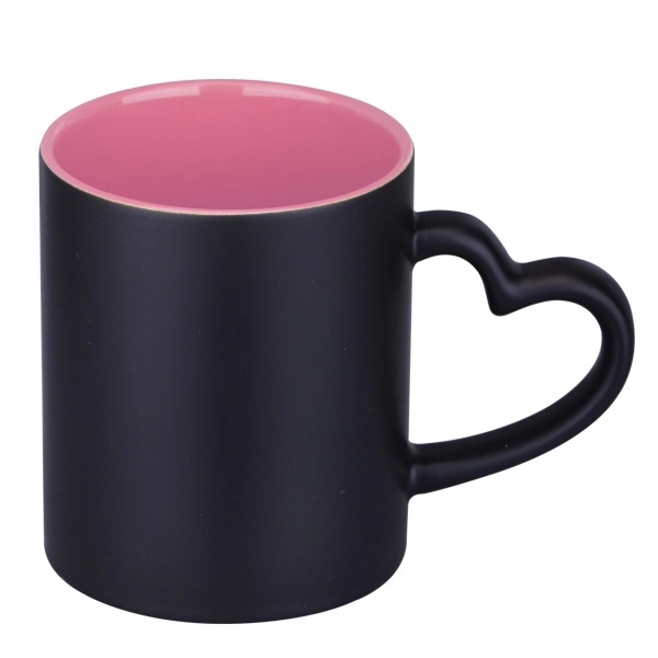 12 Oz. Sublimation Color Changing Coffee Cup w/ Heart Handle - Image 5