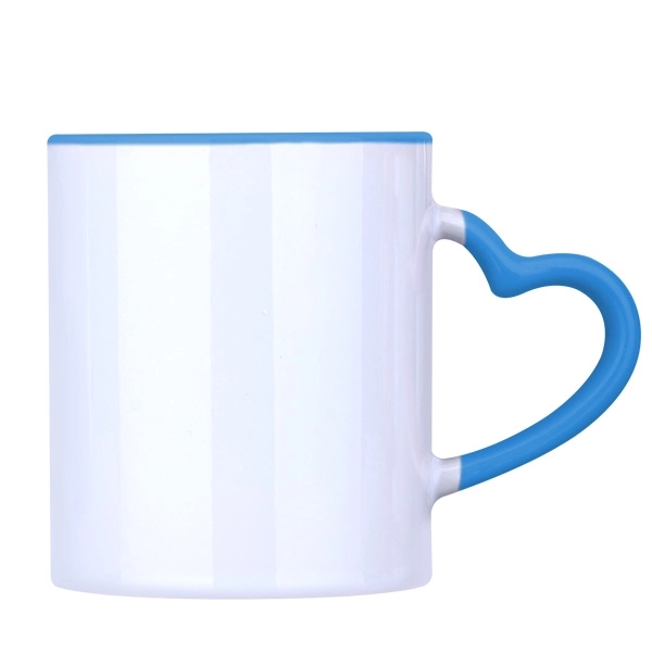 12 Oz. Ceramic Mug Coffee Cup w/ Heart Handle - Image 2