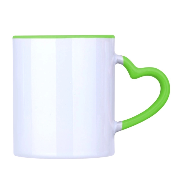 12 Oz. Ceramic Mug Coffee Cup w/ Heart Handle - Image 3