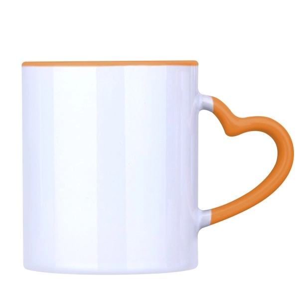 12 Oz. Ceramic Mug Coffee Cup w/ Heart Handle - Image 4