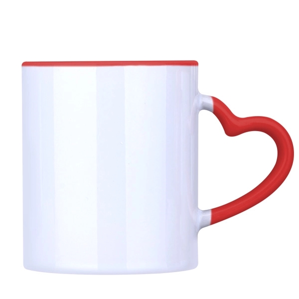 12 Oz. Ceramic Mug Coffee Cup w/ Heart Handle - Image 6