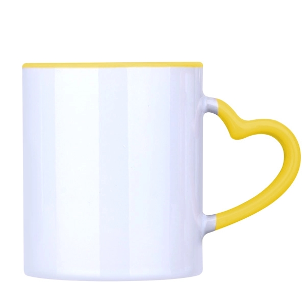 12 Oz. Ceramic Mug Coffee Cup w/ Heart Handle - Image 7