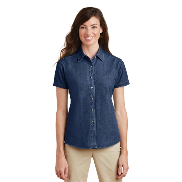 Port & Company® - Ladies Short Sleeve Value Denim Shirt - Image 2