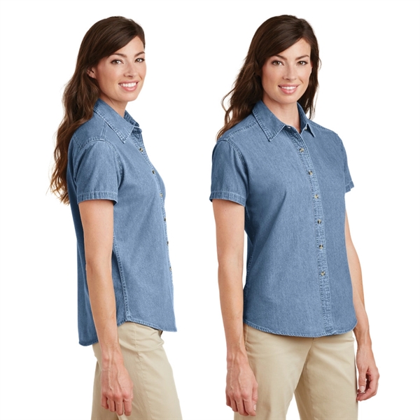 Port & Company® - Ladies Short Sleeve Value Denim Shirt - Image 3