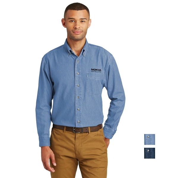 Port & Company® - Long Sleeve Value Denim Shirt - Image 1