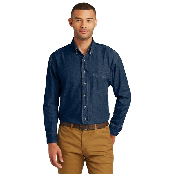 Port & Company® - Long Sleeve Value Denim Shirt - Image 2